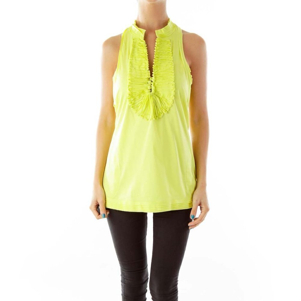 BCBG MaxAzria Lime Green Racerback Blouse